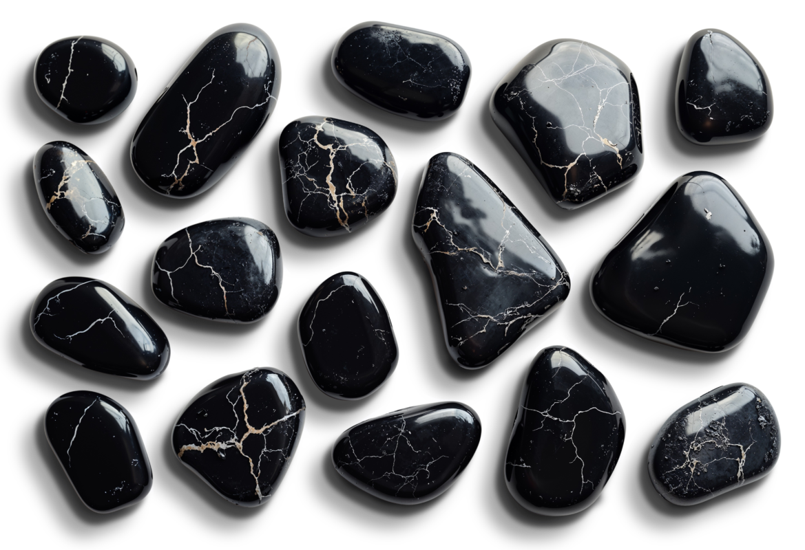 black gemstones