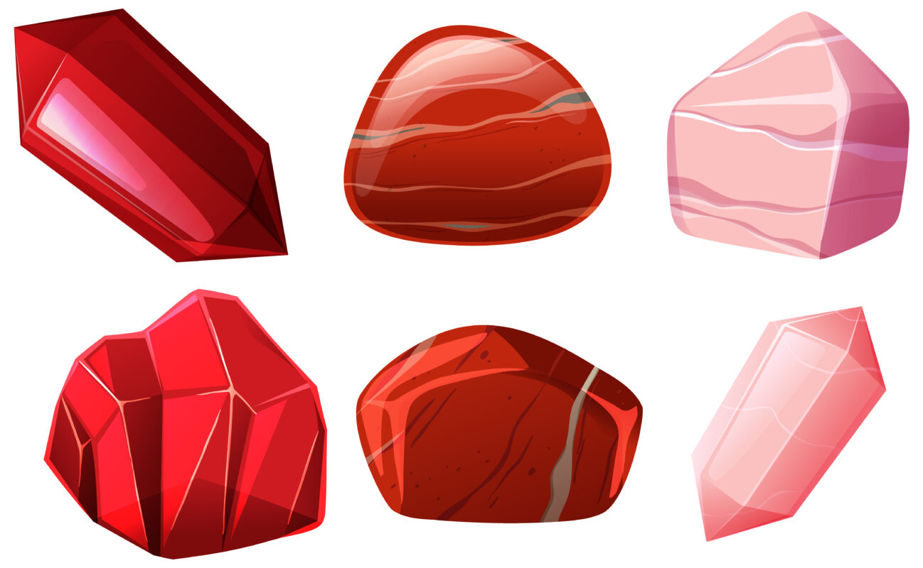 red gemstones