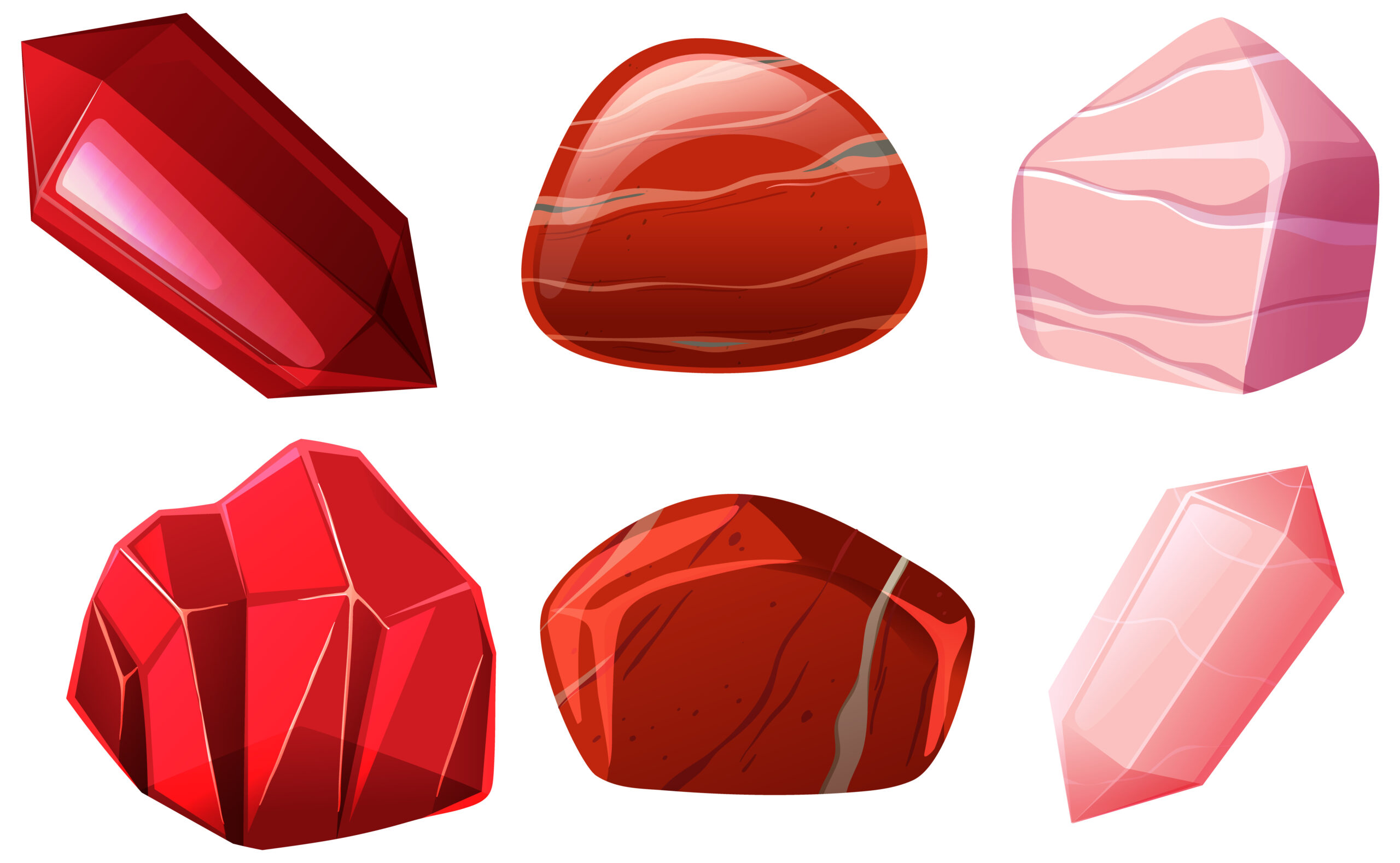 red gemstones